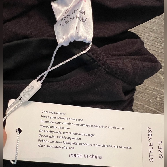 Black Monokini One Piece Swimsuit, Sz: Large✅ - Picture 8 of 12